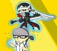 artist:gusgux chibi izanagi persona persona_4 sd yu_narukami // 1000x900 // 491KB