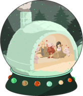 background christmas_collab_2016 cloud colored edit final_fantasy final_fantasy_vii moogle snowglobe tifa_lockhart // 3000x3500 // 518KB