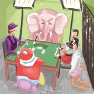 akagi crossover disney duck_tales fukumoto king_dedede kirby_(series) mahjong parody scrooge_mcduck super_mario tagme waluigi // 1000x1000 // 910KB