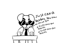 animal_crossing artist:iggy_bomb k.k._slider lineart piano sunglasses text // 800x600 // 94KB
