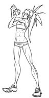 kalista league_of_legends midriff ponytail stretching // 300x600 // 63KB