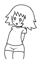 1girl artist:2x looking_at_viewer not_vidya shirt shorts sketch // 295x431 // 7.7KB