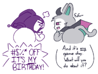 1boy 1girl angry artist:unknown ass bent_over colored debirun devil_connection looking_at_another monobutt presenting seducing seductive smug text // 800x600 // 11KB