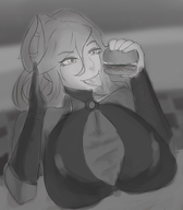 burger eliza_perlman food huge_breasts kangoku_senkan // 1283x1470 // 759KB