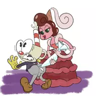1boy 1girl anal_insertion artist:unknown baroness_von_bon_bon bottomless cuphead cuphead_(series) penis // 1089x1092 // 97KB