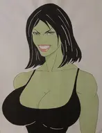 1girl artist:unknown banjo-kazooie gruntilda_winkybunion Patrick_Nagel // 1803x2361 // 601KB