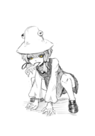 artist:misterskits squat suwako_moriya tongue_out touhou // 700x1003 // 167KB