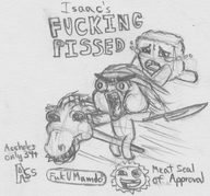 binding_of_isaac crossover isaac knife meat_boy parody pencil_drawing stick_horse super_meat_boy traditional_medium // 499x465 // 243KB