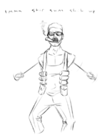 arms beaters cigar duke_nukem sketch smoking text // 600x807 // 109KB