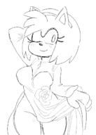 1girl amy_rose artist:2x dress looking_at_viewer sketch skirt skirt_lift sonic_(series) sonic_x wink // 471x658 // 19KB