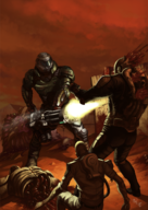 colored doom doomguy gore gun minigun // 946x1336 // 1.3MB