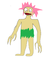 1boy colored fang mspaint pink_hair shirtless tomba tomba!_(series) // 1398x1534 // 66KB