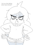 1girl angry anthro artist:2x blush looking_at_viewer nerd oc sketch sloth sonic_(series) text // 445x584 // 18KB