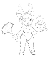 artist:harrace bunny_suit feather_duster gnome hypnosis lineart maid mind_control playboy_bunny shortstack world_of_warcraft wow // 951x1028 // 179KB