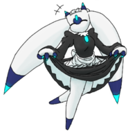 artist:unknown colored lunaris maid_outfit palworld skirt_lift // 598x620 // 233KB