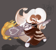 1girl artist:unknown cookie_run fighting latte_cookie spoon white_hair // 937x837 // 455KB