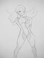 1girl cosplay long_hair metroid samus_aran senran_kagura shiki traditional_medium wink zero_suit zero_suit_samus // 3456x4608 // 3.0MB