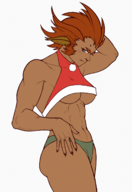 1girl abs battle_chasers battle_chasers_nightwar beastmaster_raha christmas colored dark_skin midriff underboob // 897x1300 // 1.5MB