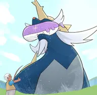 artist:macromin colored fishing fishing_rod macro pokemon samurott shiny shiny_pokemon size_difference this_will_effect_the_trout_population thumbs_up trainer wailord // 2094x2038 // 1.0MB