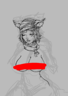 1girl artist:unknown catgirl censored final_fantasy final_fantasy_xiv miqo'te wip // 1476x2085 // 773KB