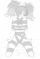 artist:reptileye blush bow fire_emblem fire_emblem_if monochrome naked_ribbon peri ribbon smile twintails // 818x1200 // 342KB