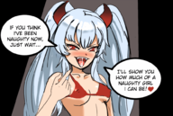 1girl animated artist:sunbeam ass bikini bombergirl bottomless comic grim_aloe spanking text // 998x670 // 294KB