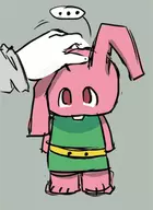 a_link_to_the_past bunny_link colored hand headpat headpats link petting the_legend_of_zelda // 219x300 // 43KB