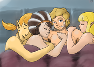 1boy 3girls artist:lemtywtf bed kina link peatrice princess_zelda skyward_sword smoking the_legend_of_zelda // 2218x1588 // 2.3MB