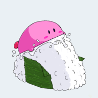 1boy artist:unknown drool eating food kirby kirby_(series) onigiri // 467x467 // 29KB