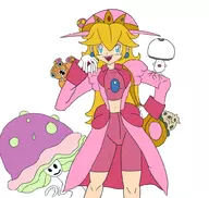 1girl colored crown foongus paras pokemon pokemon_trainer princess_peach shiinotic shroomish super_mario // 1000x948 // 330KB