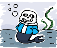 1boy artist:chee bones colored merman sans skeleton smile undertale underwater // 714x608 // 67KB