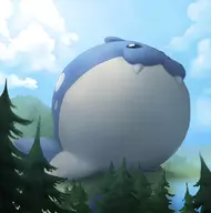 artist:paintfag background cloud forest giant lake pokemon spheal tree // 1158x1172 // 160KB