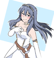 artist:techsupportdog blush colored fire_emblem fire_emblem_awakening flower_crown lucina wedding_dress // 831x884 // 342KB