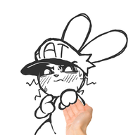 1girl anthro artist:unknown blush bunny bunny_girl handholding hat jenny_jeungman nervous sweat // 834x848 // 134KB