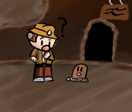 1boy artist:unknown colored crossover diglett pokemon spelunky spelunky_guy // 816x695 // 321KB