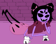 1girl artist:unknown froggit laying muffet multiple_arms multiple_eyes undertale // 926x735 // 28KB