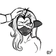 artist:catbutts blush catgirl headpat nekomata persona persona_(series) persona_3 petting shin_megami_tensei text // 1000x1000 // 234KB