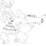 2boys bowser flag mario plane super_mario // 2500x2500 // 948KB