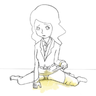 emmy_altava monochrome on_knees peeing professor_layton uncolored wet_clothes wetting // 1107x1101 // 294KB