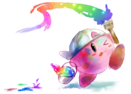 bucket colored hat kirby kirby_(series) paint paint_ability paintbrush rainbow // 1500x1074 // 1.3MB
