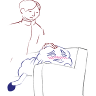 1boy animate_inanimate artist:unknown blush innuendo patent petting pose sofa sony what // 748x748 // 119KB