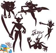 1boy 1girl artist:signirsol ass berdly colored dabbing deltarune drool flying knight pose sword text the_roaring_knight // 835x800 // 28KB