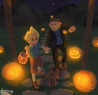 2boys artist:sunshine_memoir boney captain_haddock cosplay duster halloween_themed lucas mother_(series) mother_3 the_adventures_of_tintin // 1293x1254 // 1.8MB