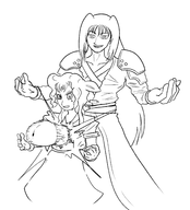 aerith_gainsborough artist:unknown final_fantasy final_fantasy_vii huge_penis impaled penis sephiroth smug // 2245x2480 // 565KB