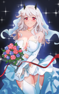 1girl artist:pencil_kun2 helltaker huge_breasts modeus wedding_dress // 1255x2009 // 2.3MB