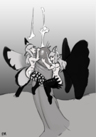 2girls airy anne artist:pm_draws bravely_default cum fellatio handjob // 1611x2294 // 912KB