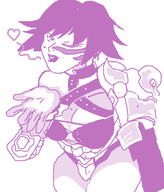 1girl artist:rider cosplay heart isabella_valentine ivy lipstick monochrome mspaint short_hair soulcalibur tira wink // 396x464 // 19KB