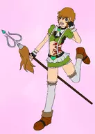 colored epona magical_girl mahou_shoujou midriff parody peace_sign tattoo ys ys_origin // 1000x1400 // 565KB