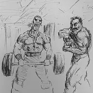 2boys Gorn gothic gothic_(series) lifting pickle_jar protagonist sketch weight_lifting // 510x513 // 120KB