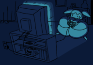 1girl artist:bonitanon bonita_zako huge_breasts stretch_panic videogame_controller // 500x350 // 92KB